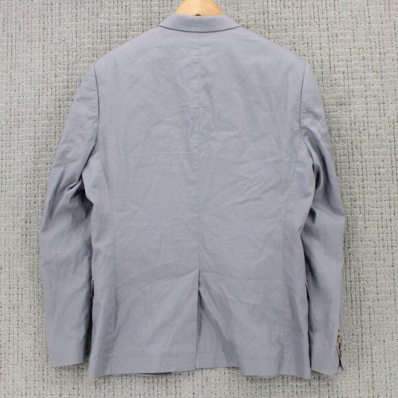 H&M Blazer Mens Size 40R Gray Solid Casual Two Button Front Lined Formal Wear - Picture 7 of 9